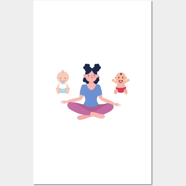 Cool Mom Floating Babies Wall Art by blueduckstuff